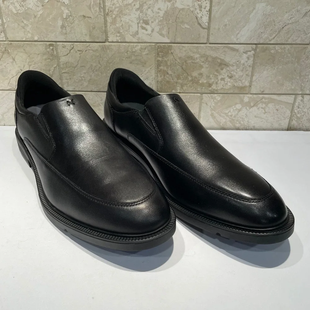 Nunn Bush Kore Mens Black Leather Slip On‎ Loafers Dress Shoes Size 12 M